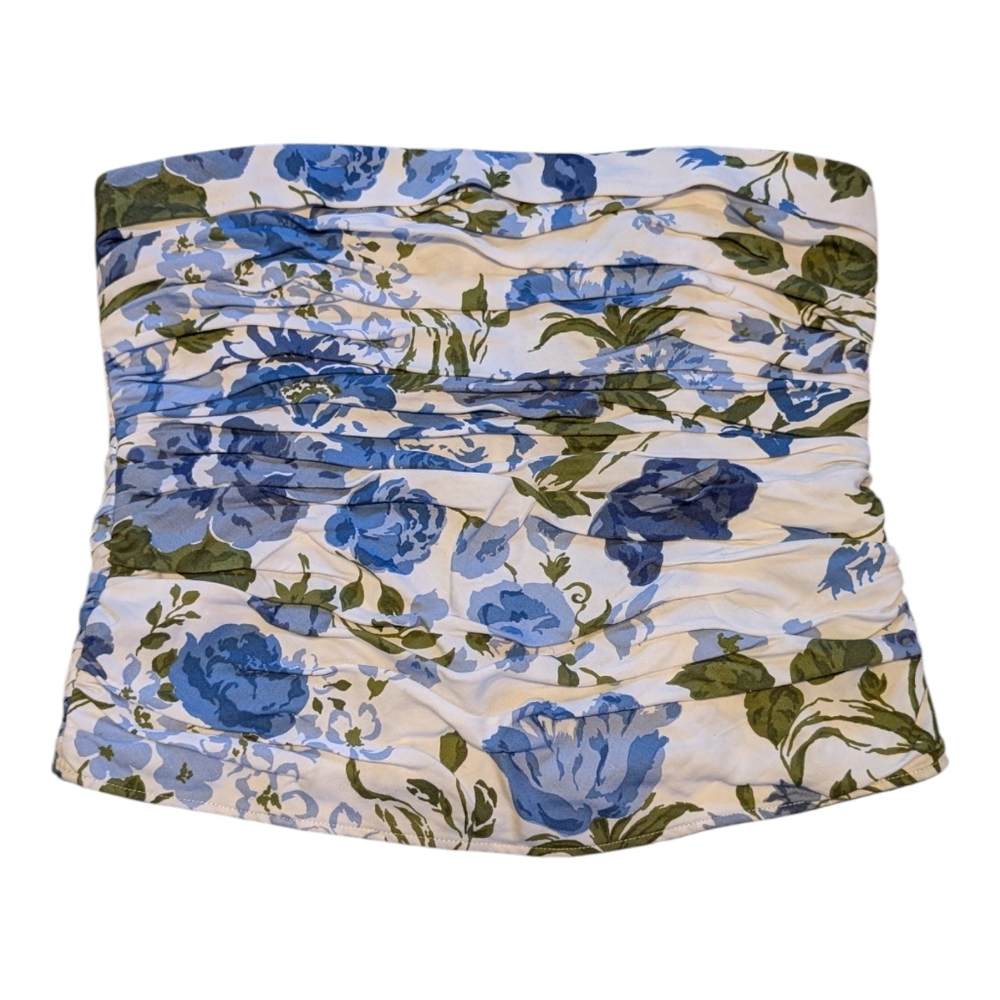 Reformation Blue Floral Tube Top